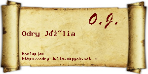 Odry Júlia névjegykártya